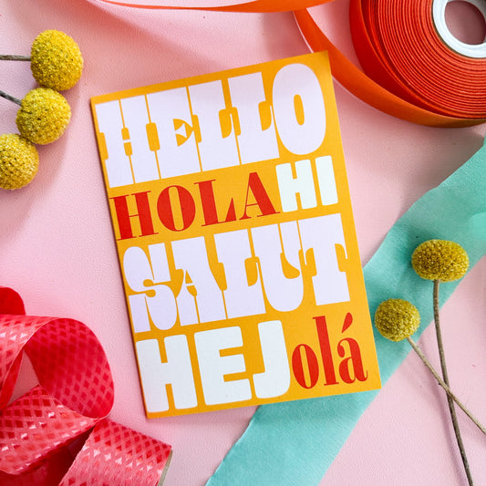 Hello Yellow Greeting Card