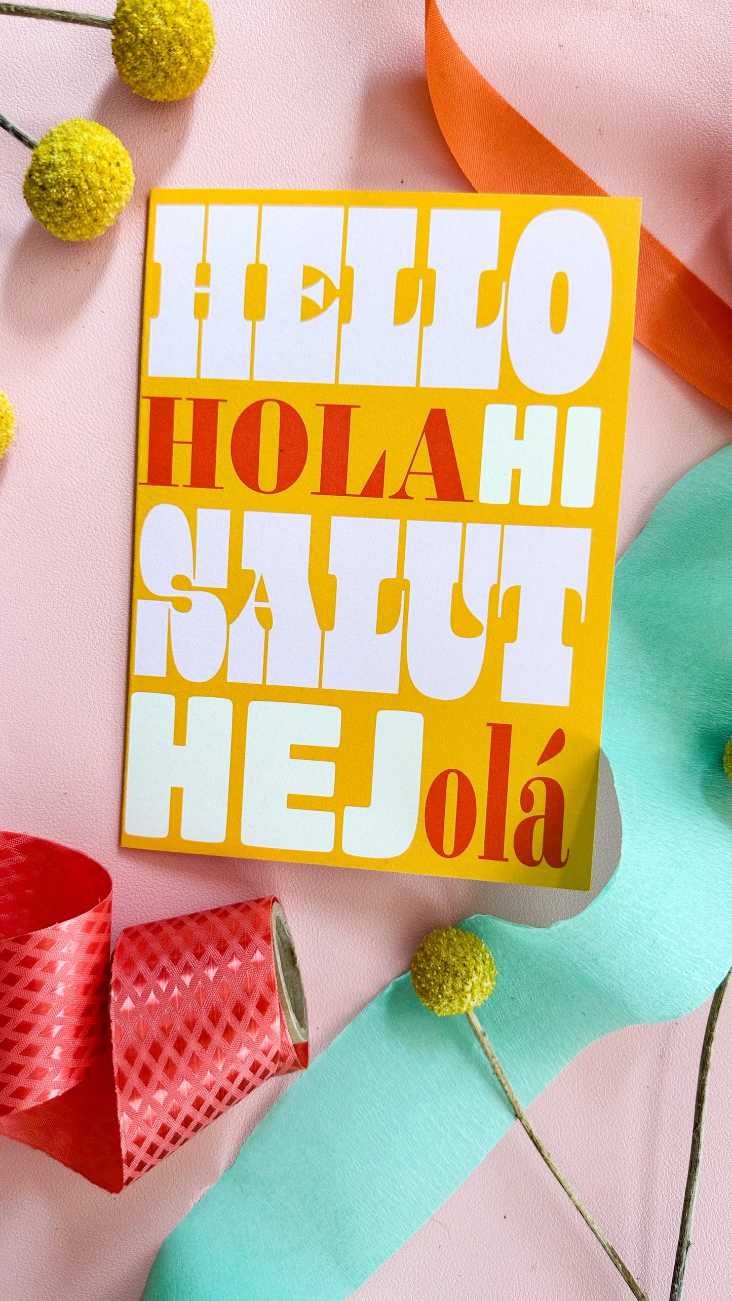 Hello Yellow Greeting Card