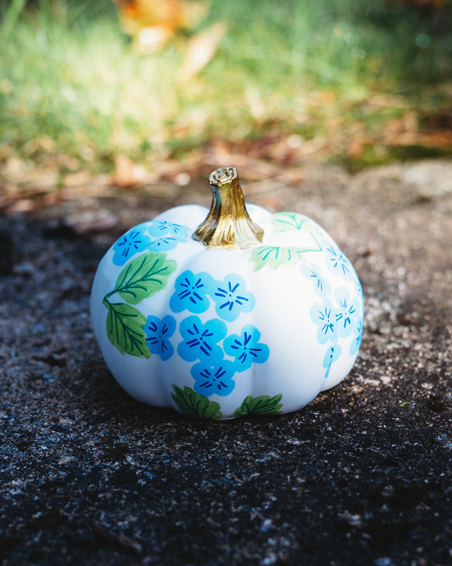 Blue Hydrangea Medium Pumpkin