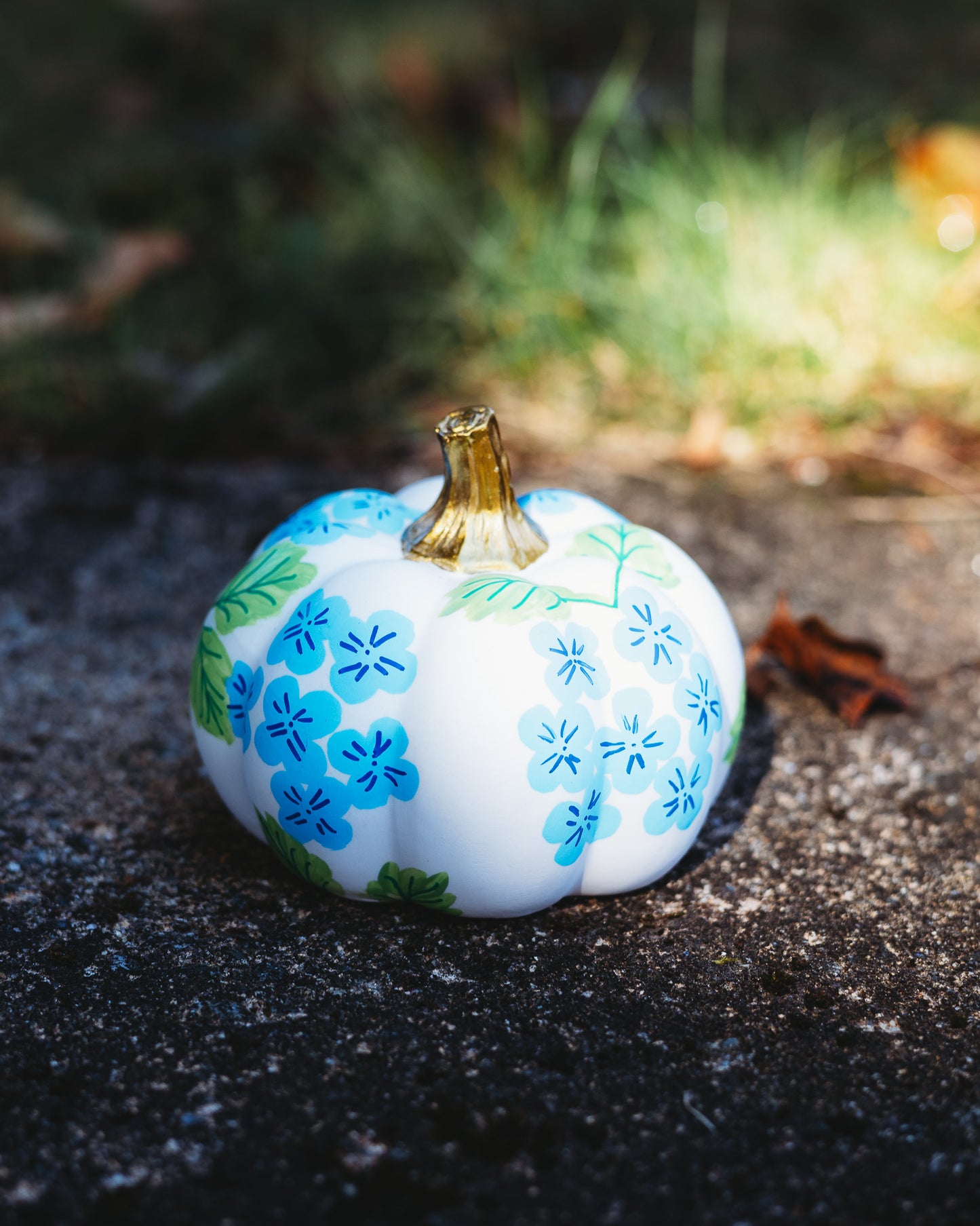 Blue Hydrangea Medium Pumpkin