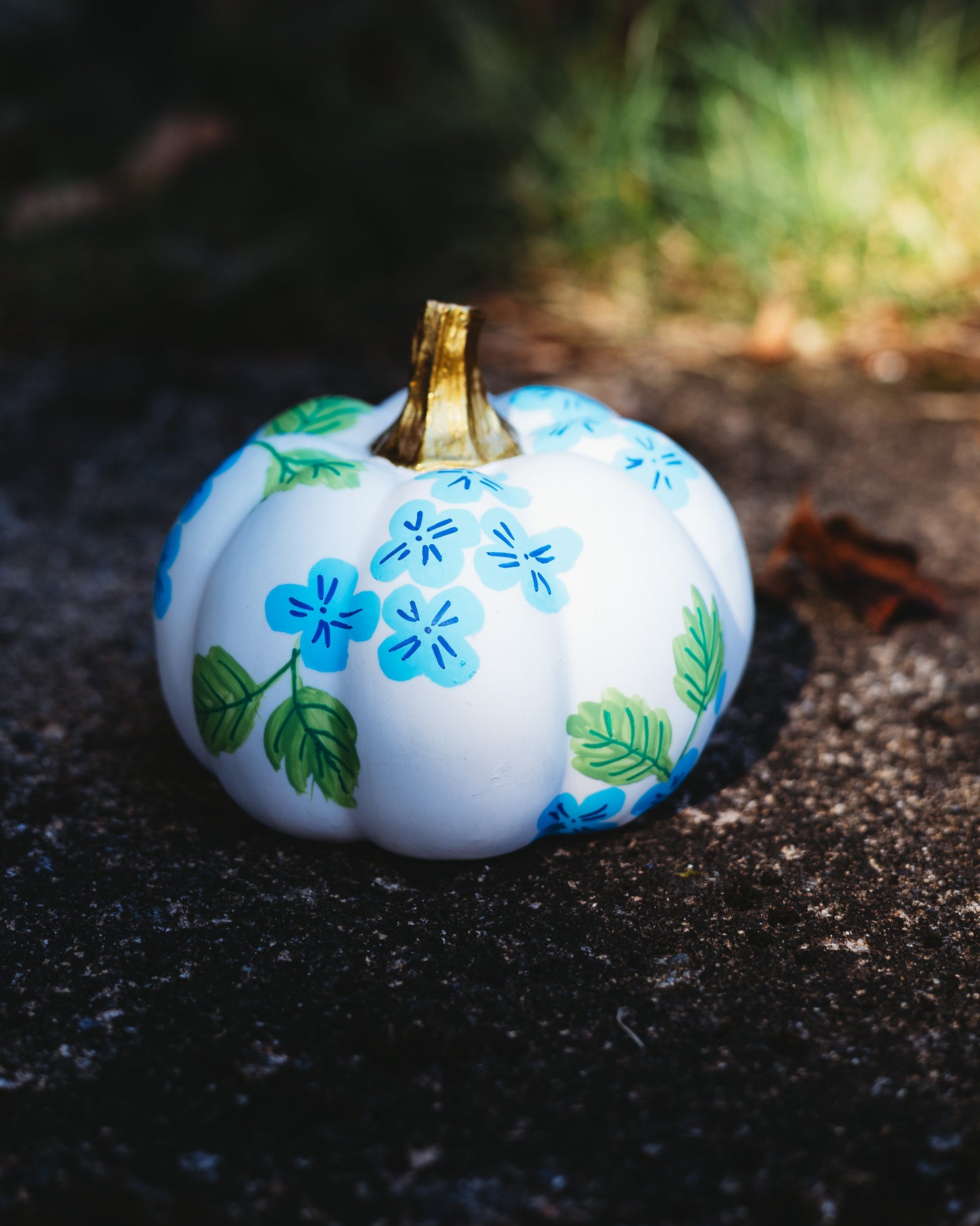 Blue Hydrangea Medium Pumpkin