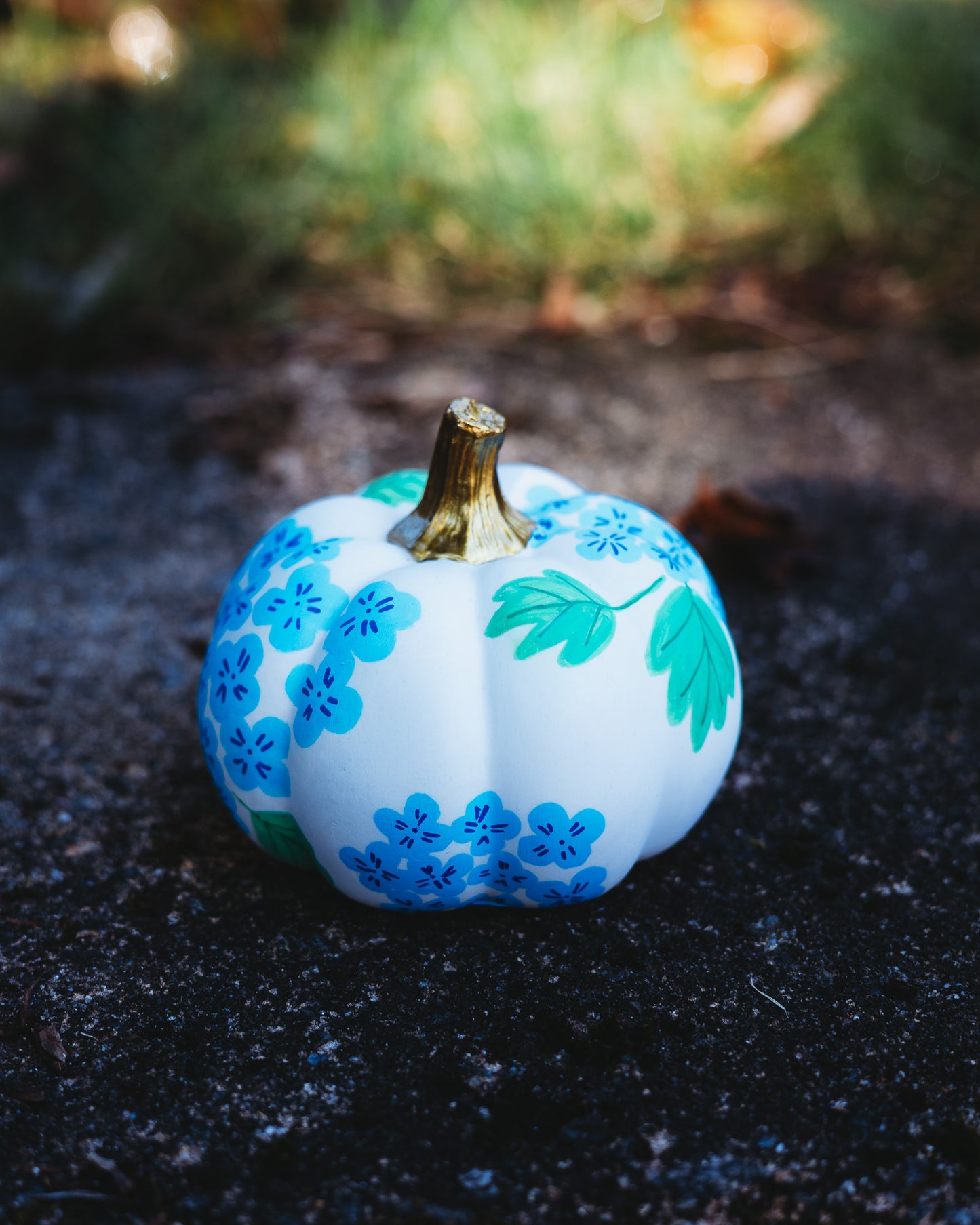 Blue Hydrangea Medium Pumpkin