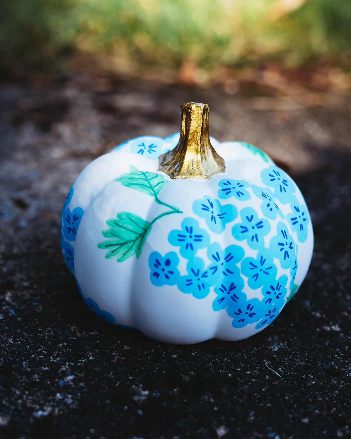 Blue Hydrangea Medium Pumpkin