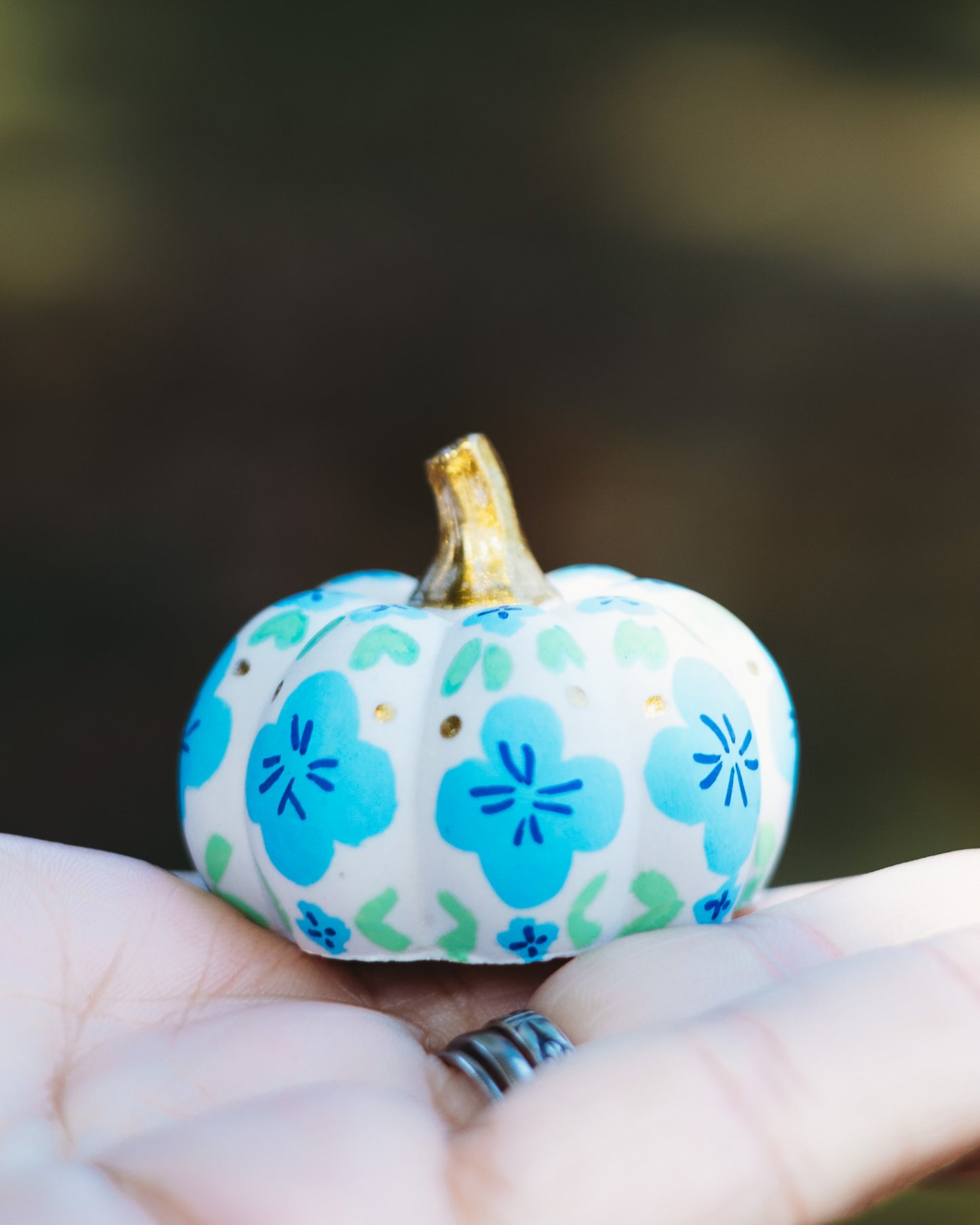 Blue Hydrangea Mini Pumpkin