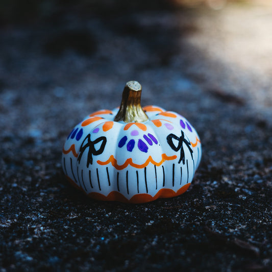 Boo Bow Mini Pumpkin