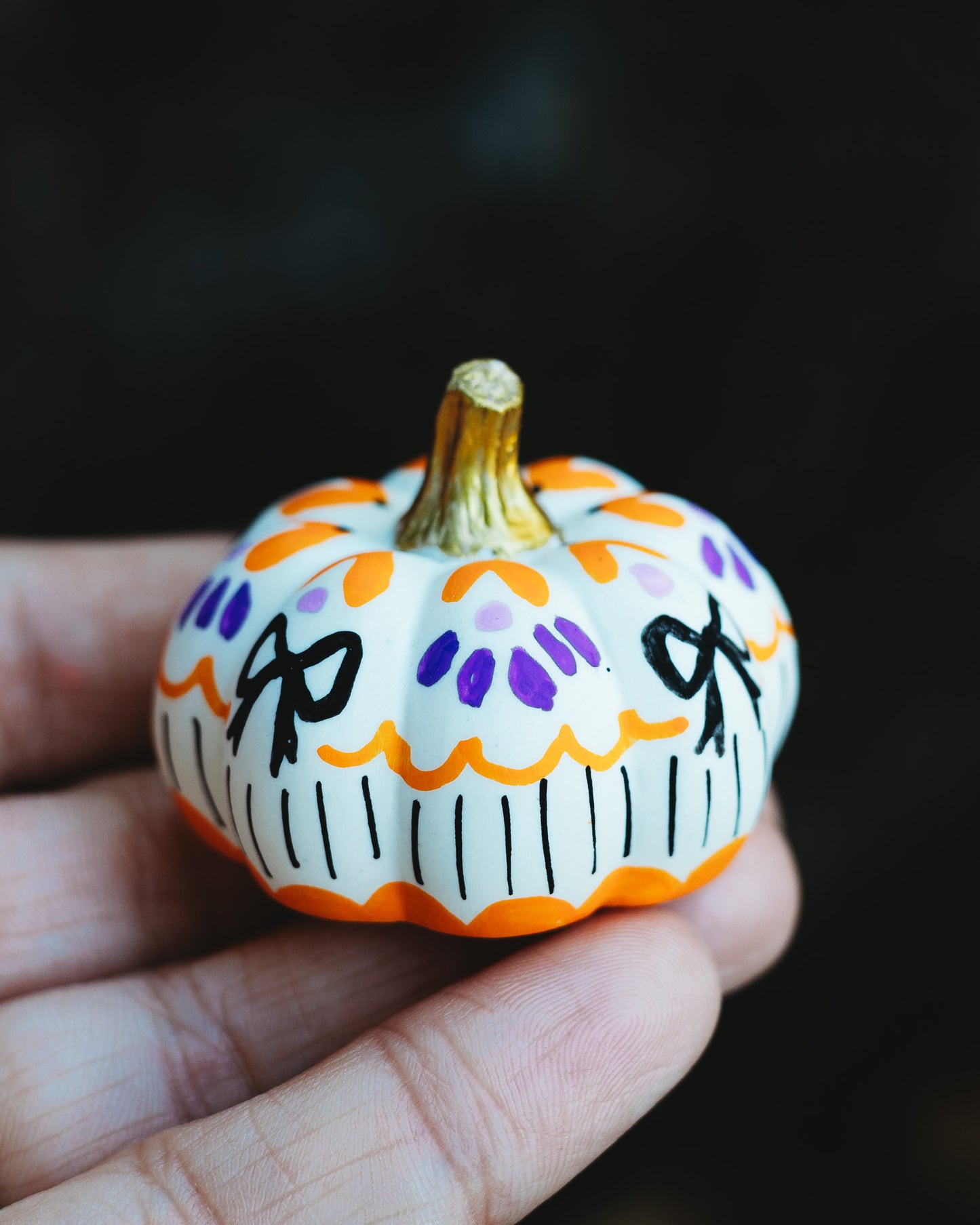 Boo Bow Mini Pumpkin