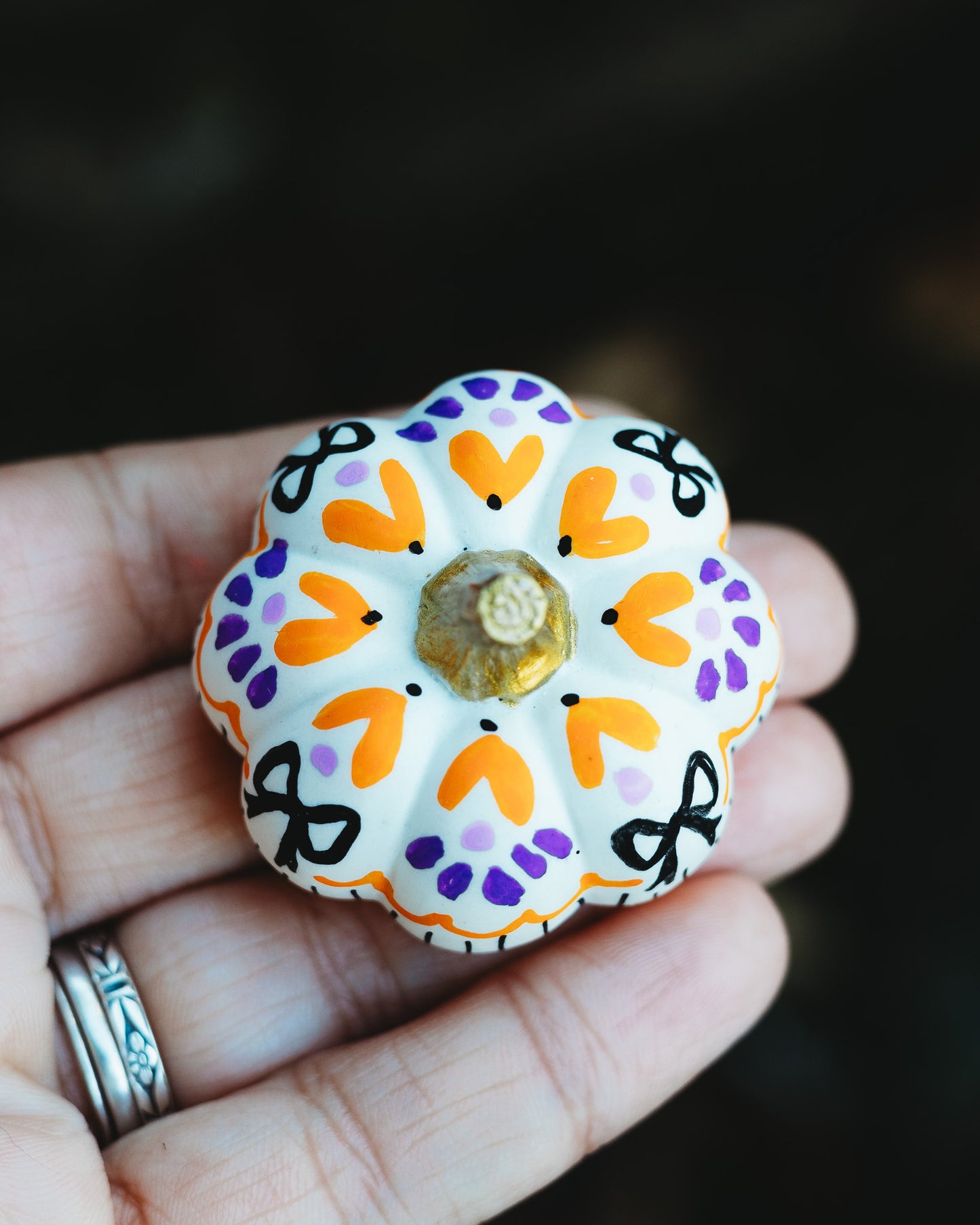 Boo Bow Mini Pumpkin