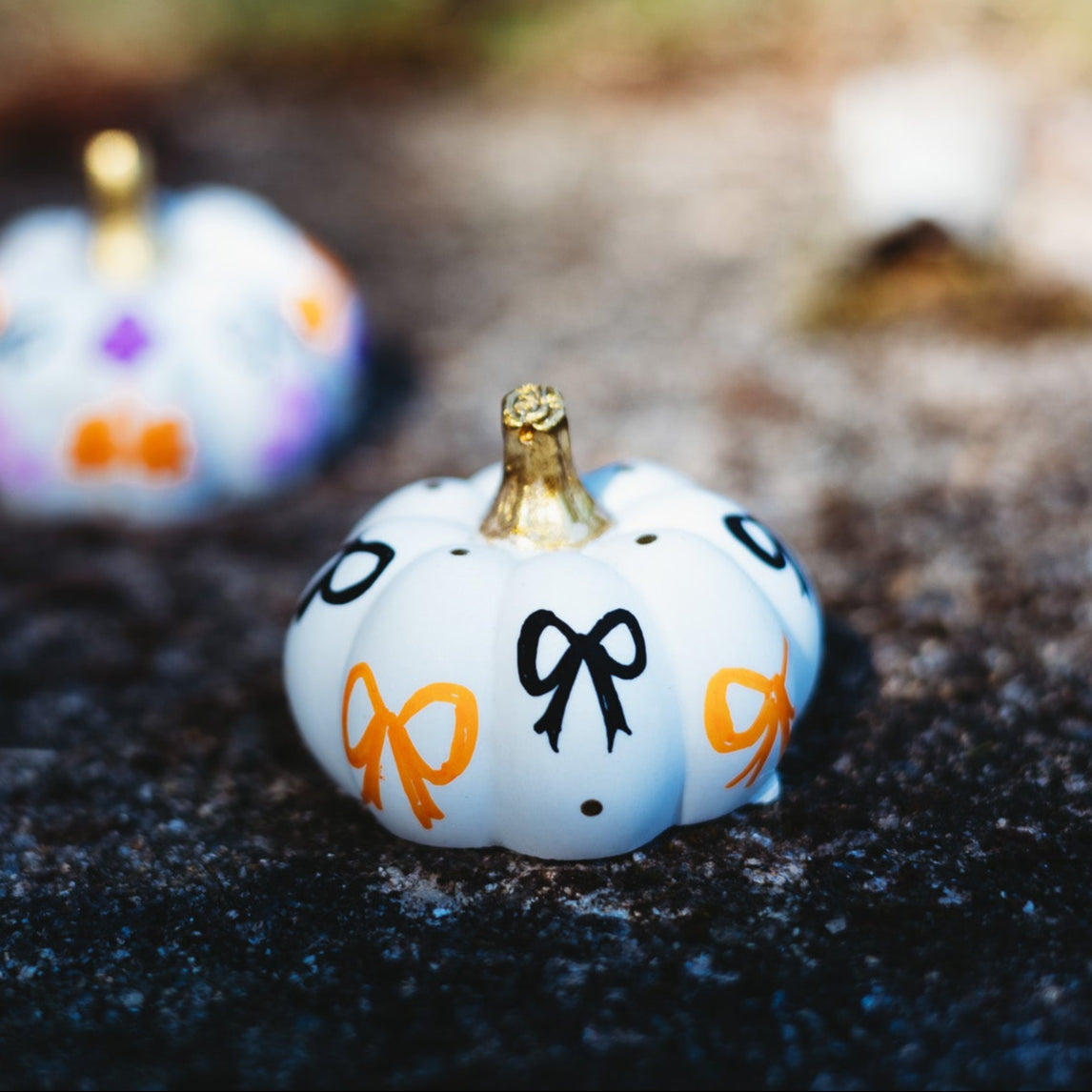 Boo Bow Mini Pumpkin