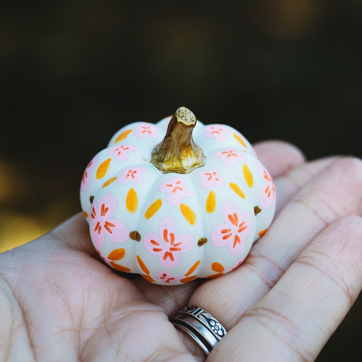 Pink Hydrangea Mini Pumpkin