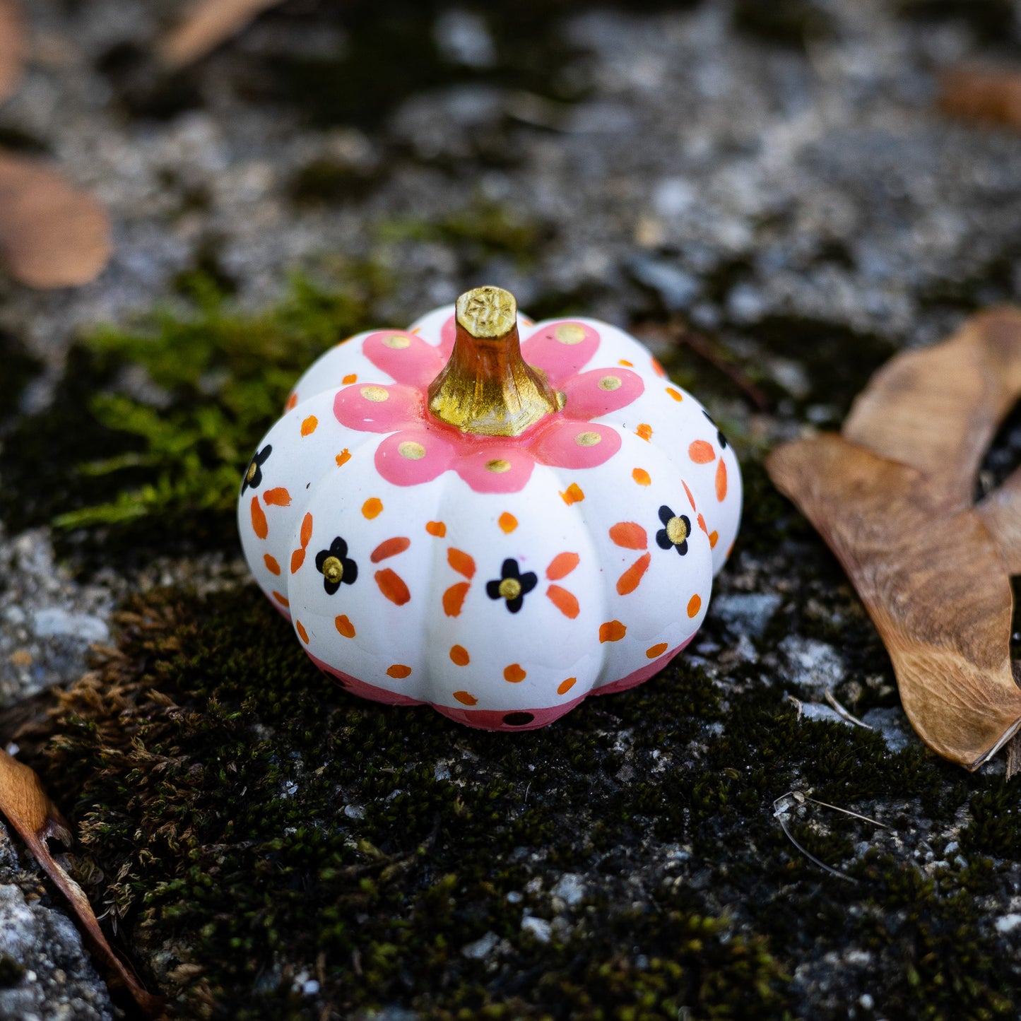 Fall Floral Mini Pumpkin