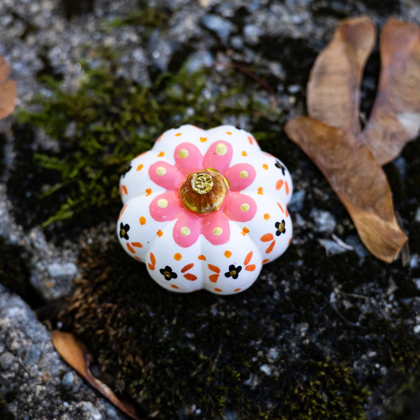 Fall Floral Mini Pumpkin