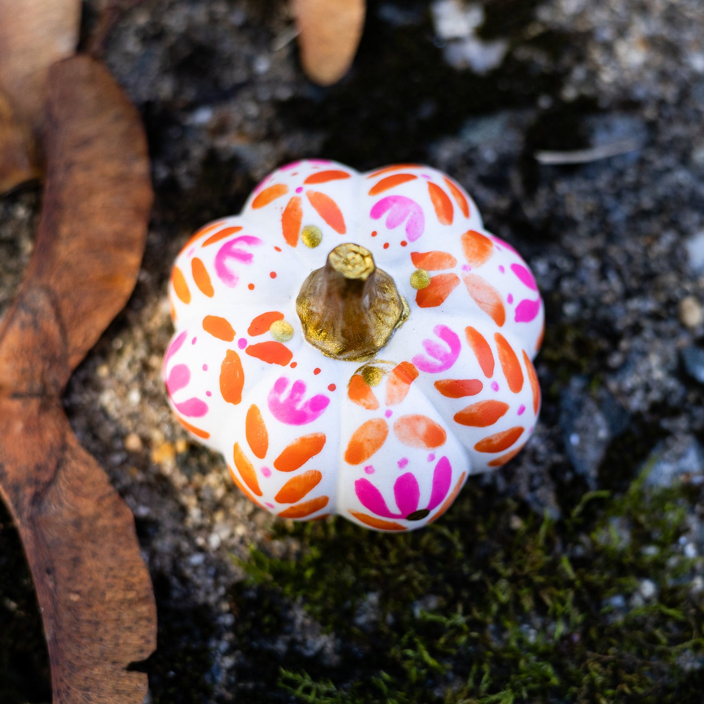 Fall Floral Mini Pumpkin