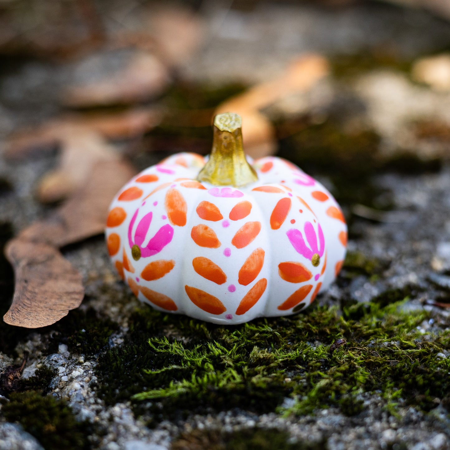 Fall Floral Mini Pumpkin