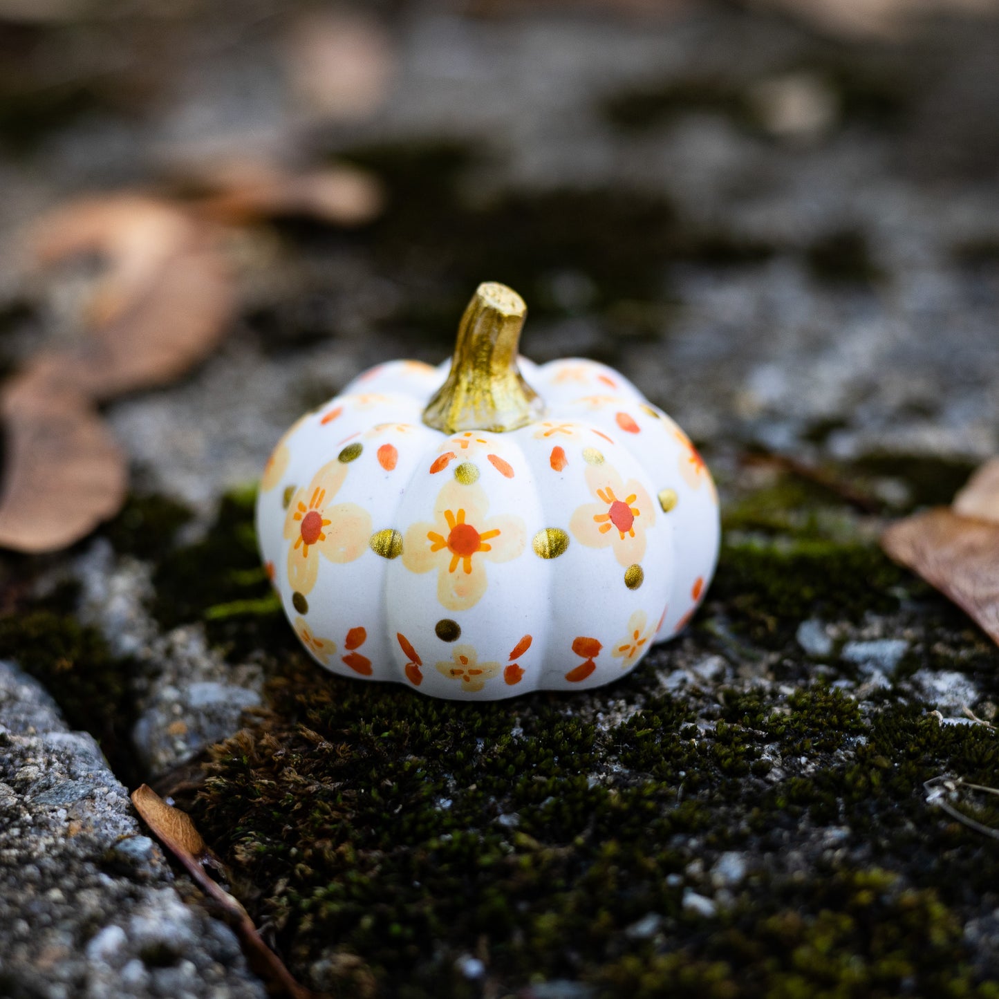 Fall Floral Mini Pumpkin