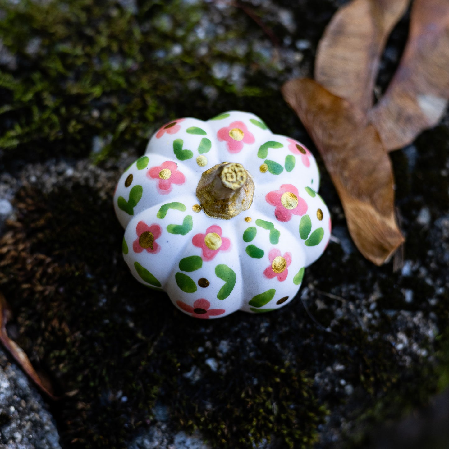 Fall Floral Mini Pumpkin