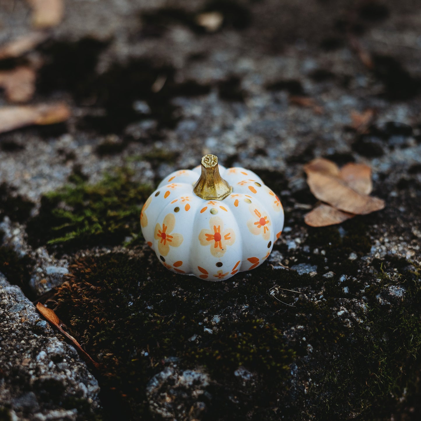 Fall Floral Mini Pumpkin
