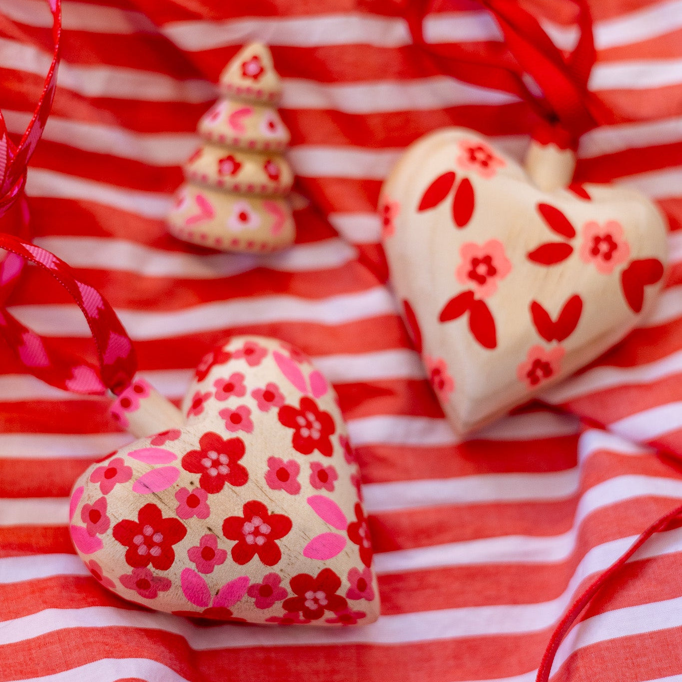 Hand-Painted Wooden Heart