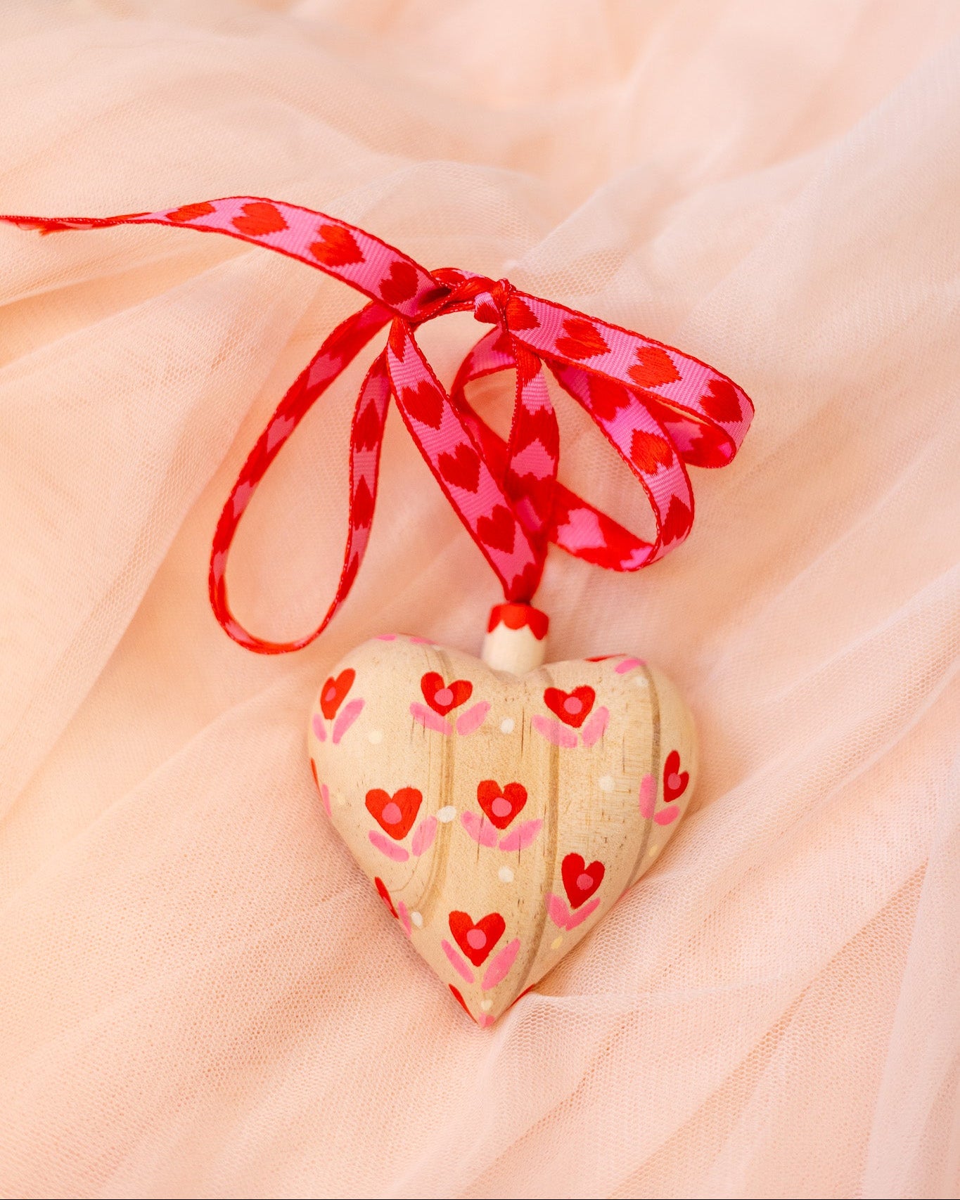 Hand-Painted Wooden Heart