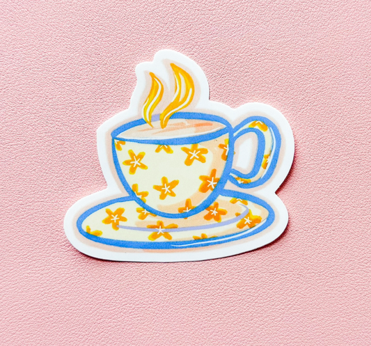 Cozy Teacup Vinyl Sticker