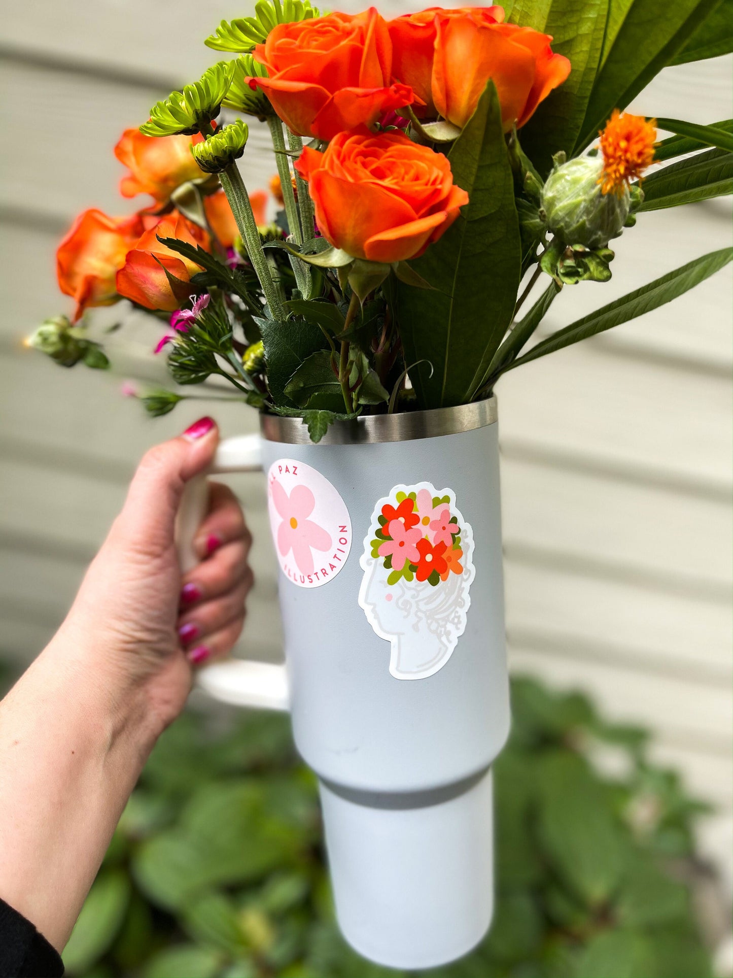 Head Full of Flowers Vinyl Sticker