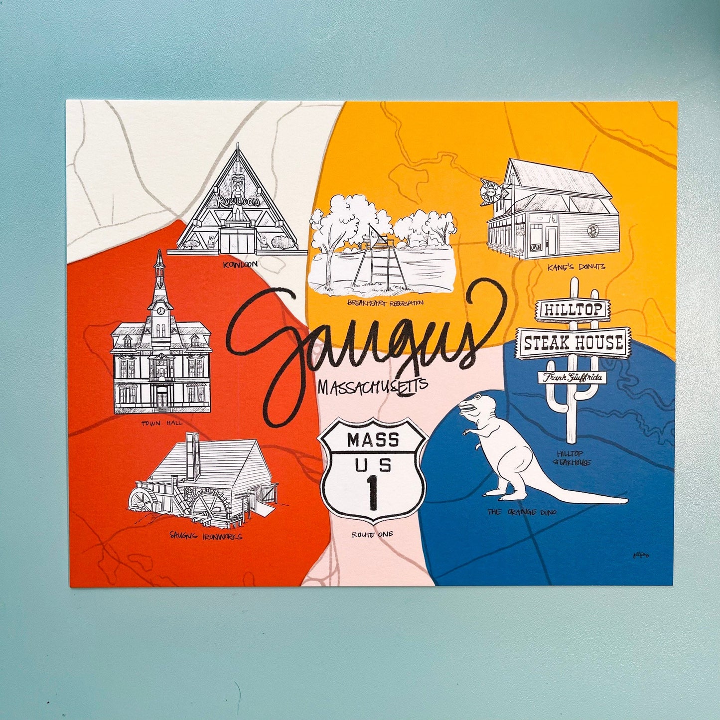 Saugus, MA City Art Print