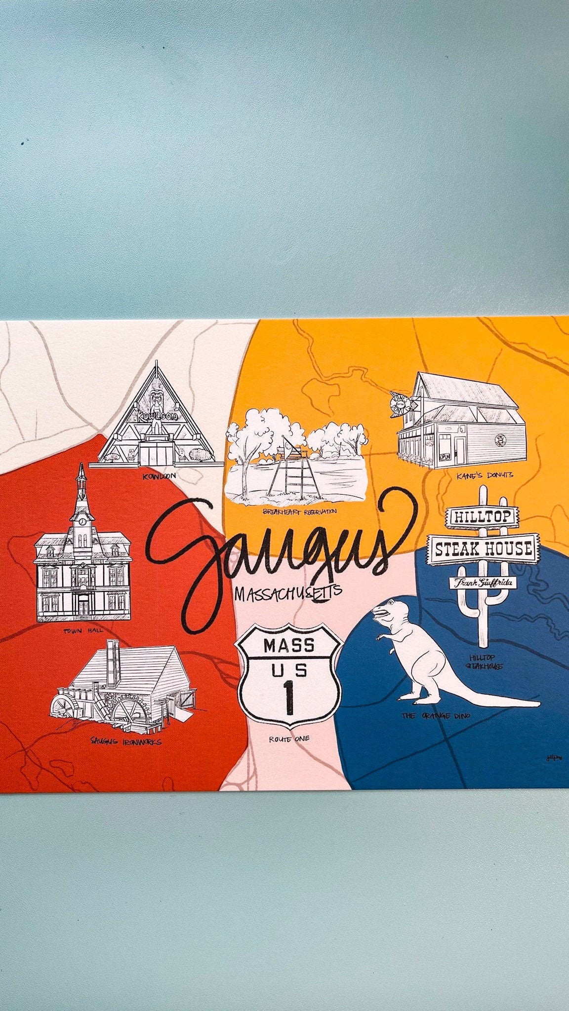Saugus, MA City Art Print