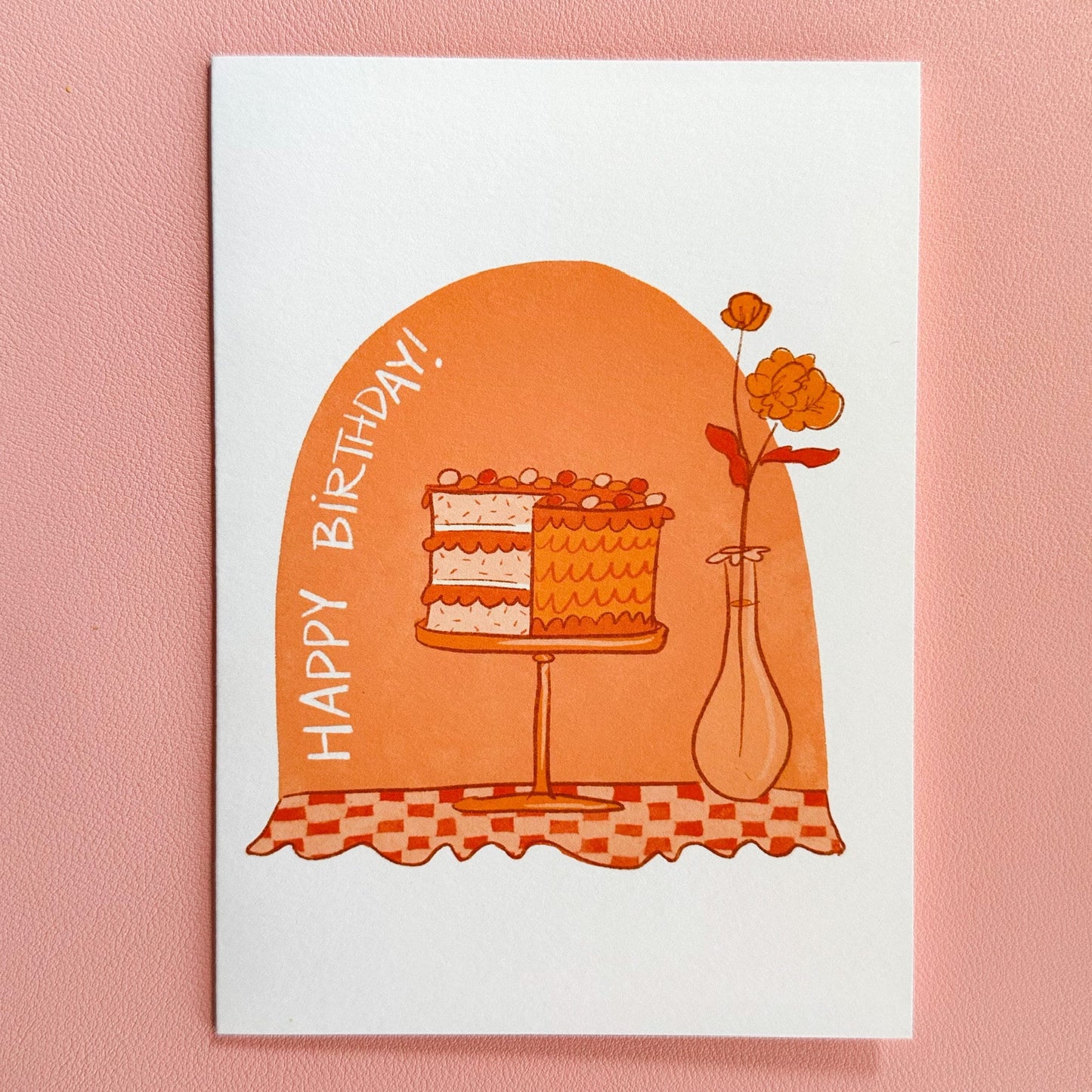 Orange Happy Birthday Greeting Card