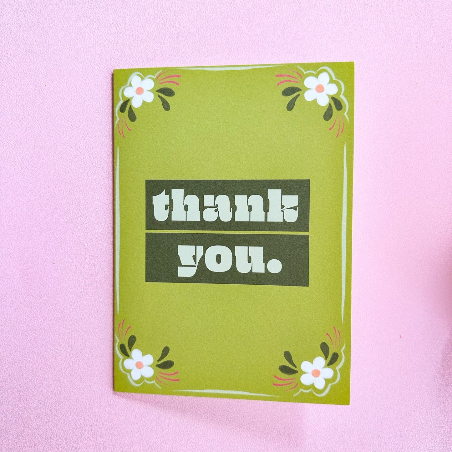 Green Thank You Greeting Card