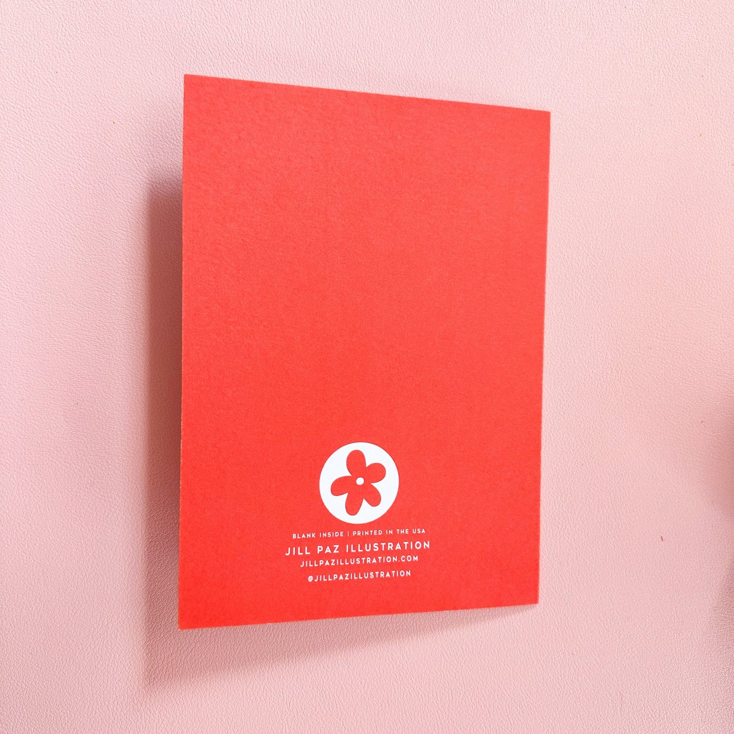 Pink + Red Moth Greeting Card