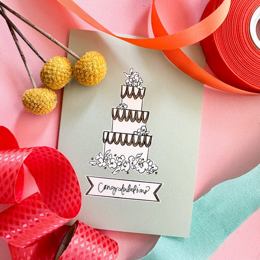 Wedding Cake Congratulations Card