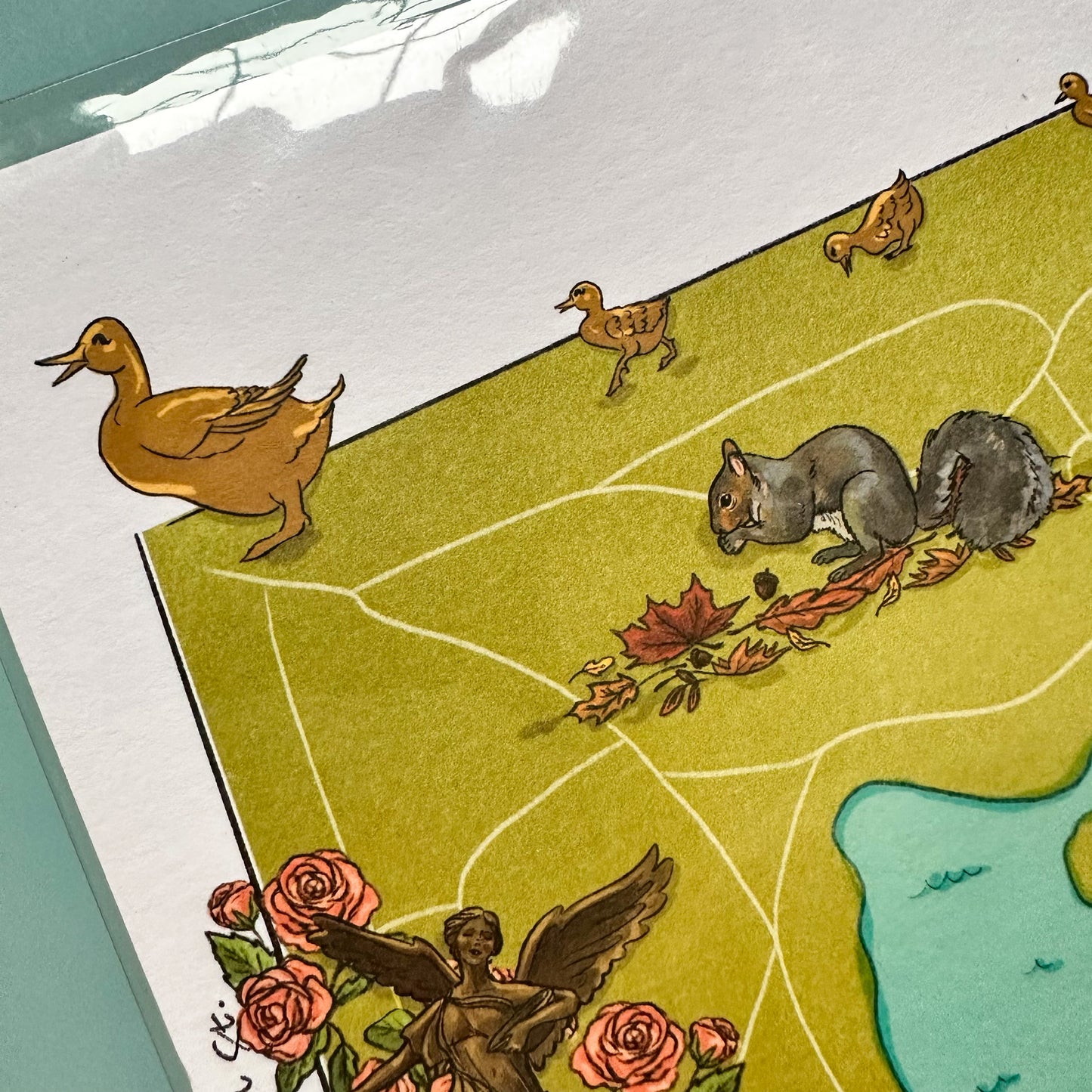 Boston Public Gardens Map Art Print