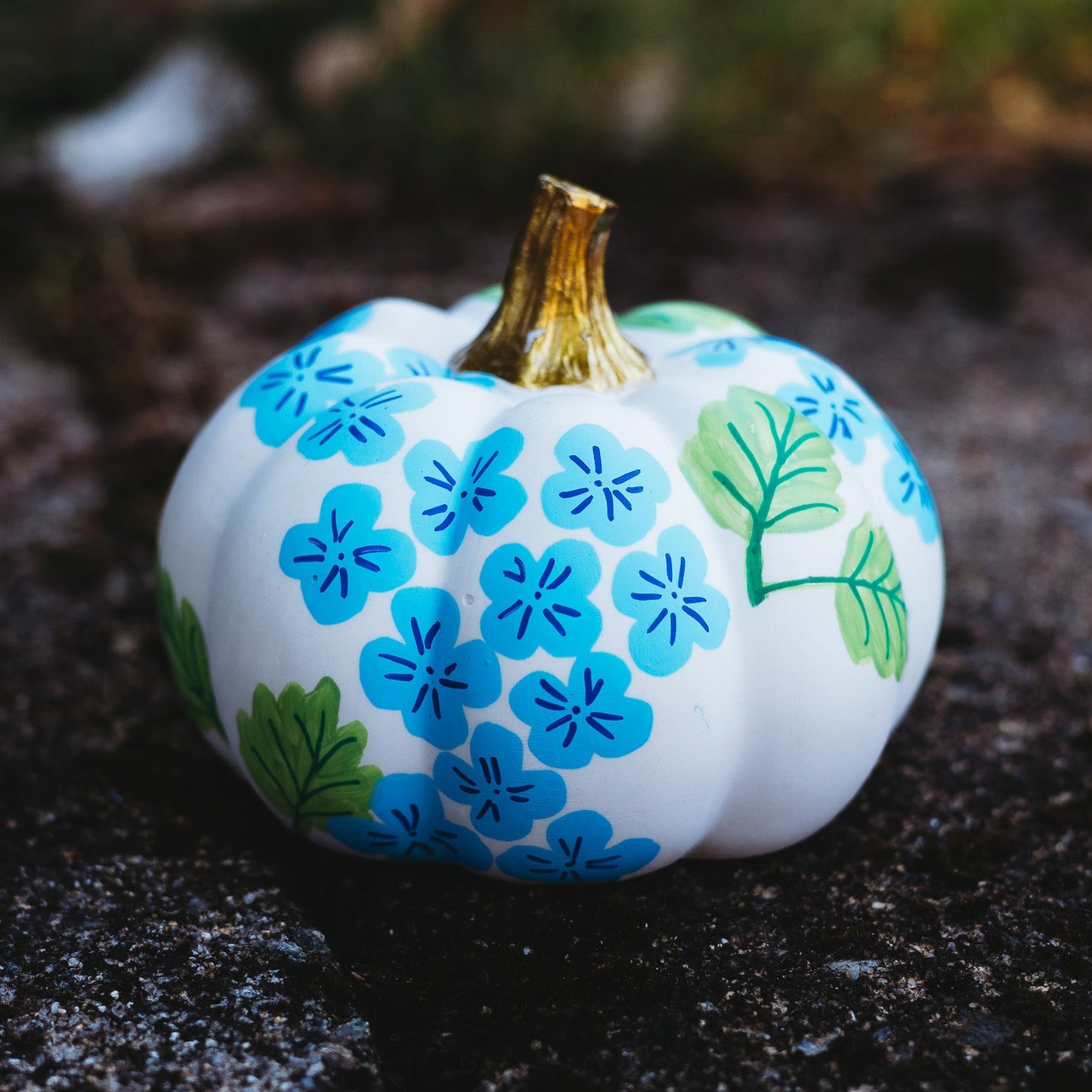 Blue Hydrangea Medium Pumpkin