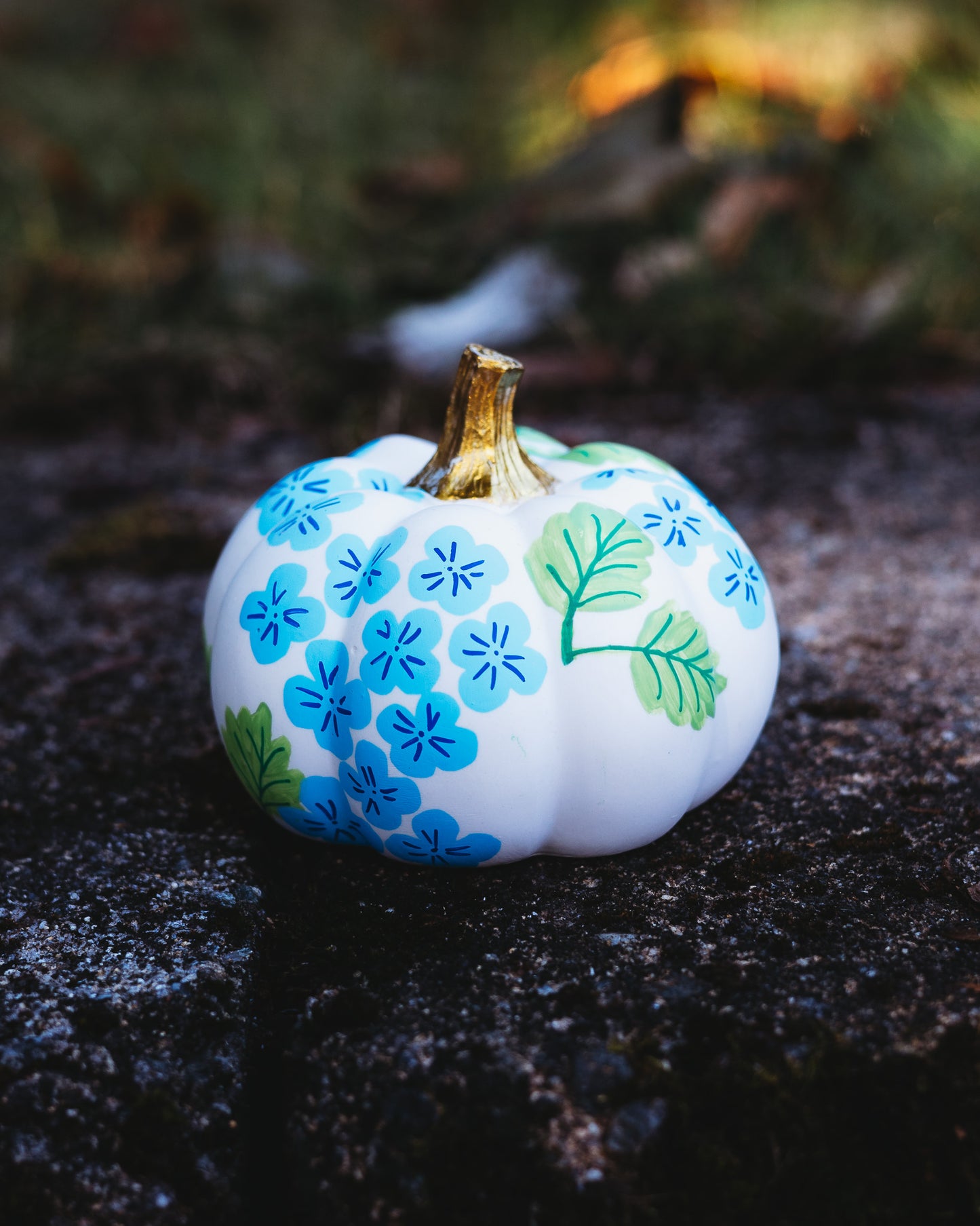 Blue Hydrangea Medium Pumpkin