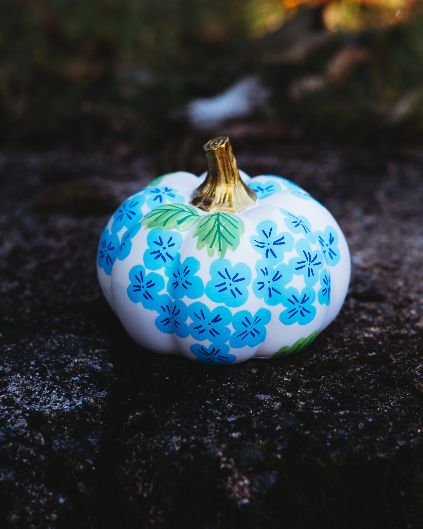 Blue Hydrangea Medium Pumpkin