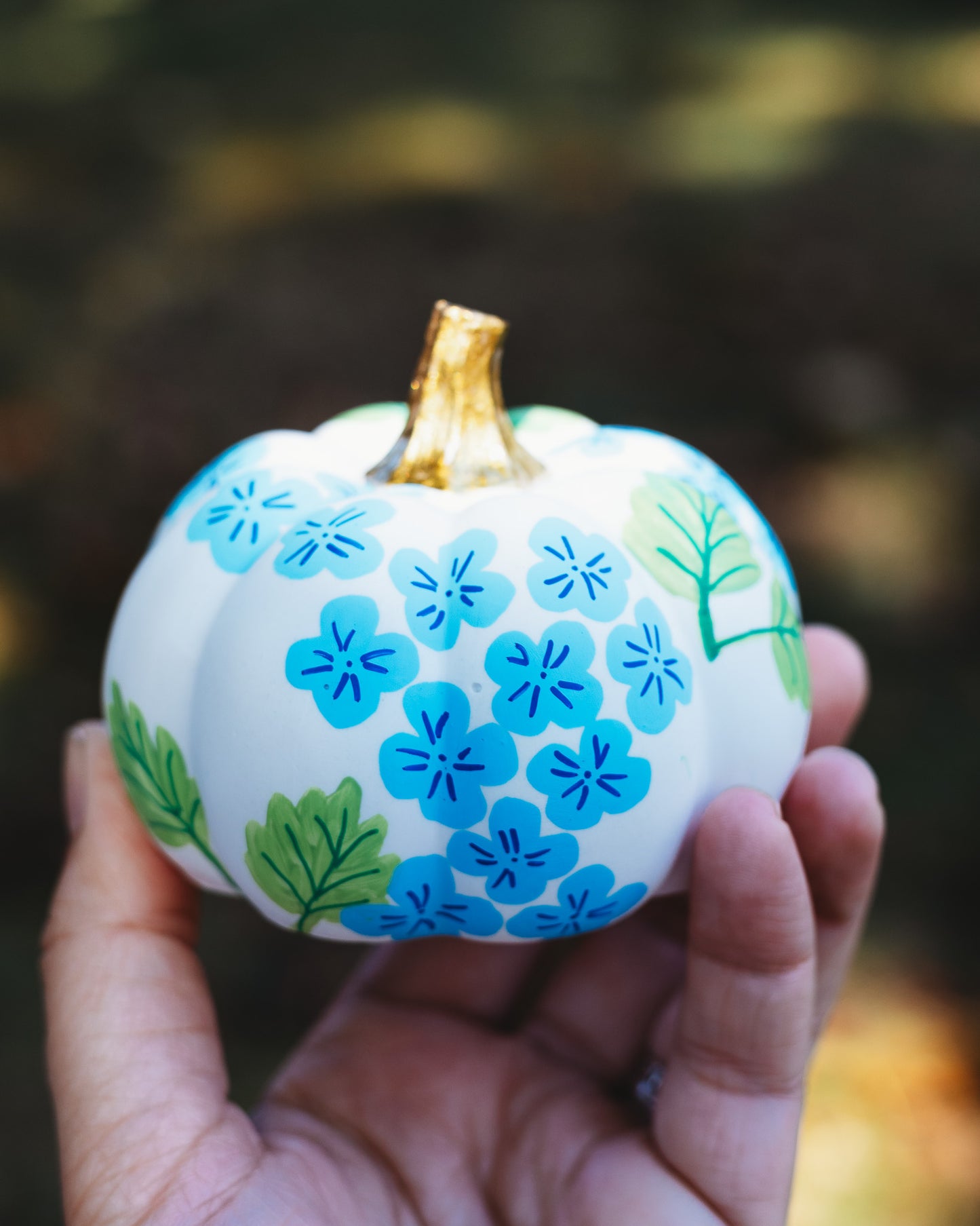 Blue Hydrangea Medium Pumpkin