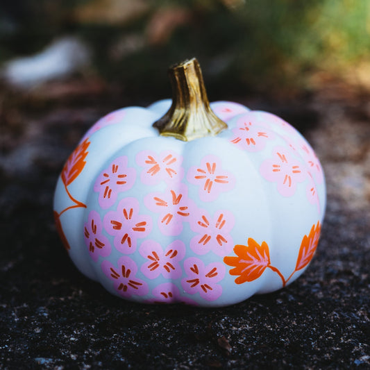 Pink Hydrangea Medium Pumpkin