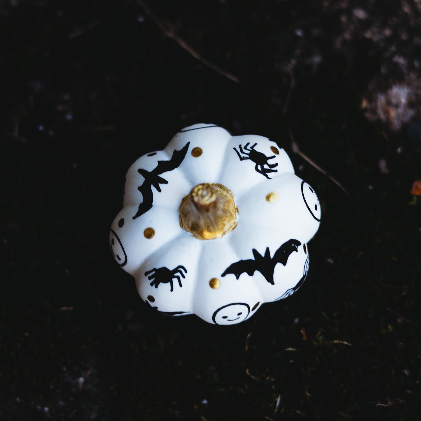 Spooky Black Mini Pumpkin