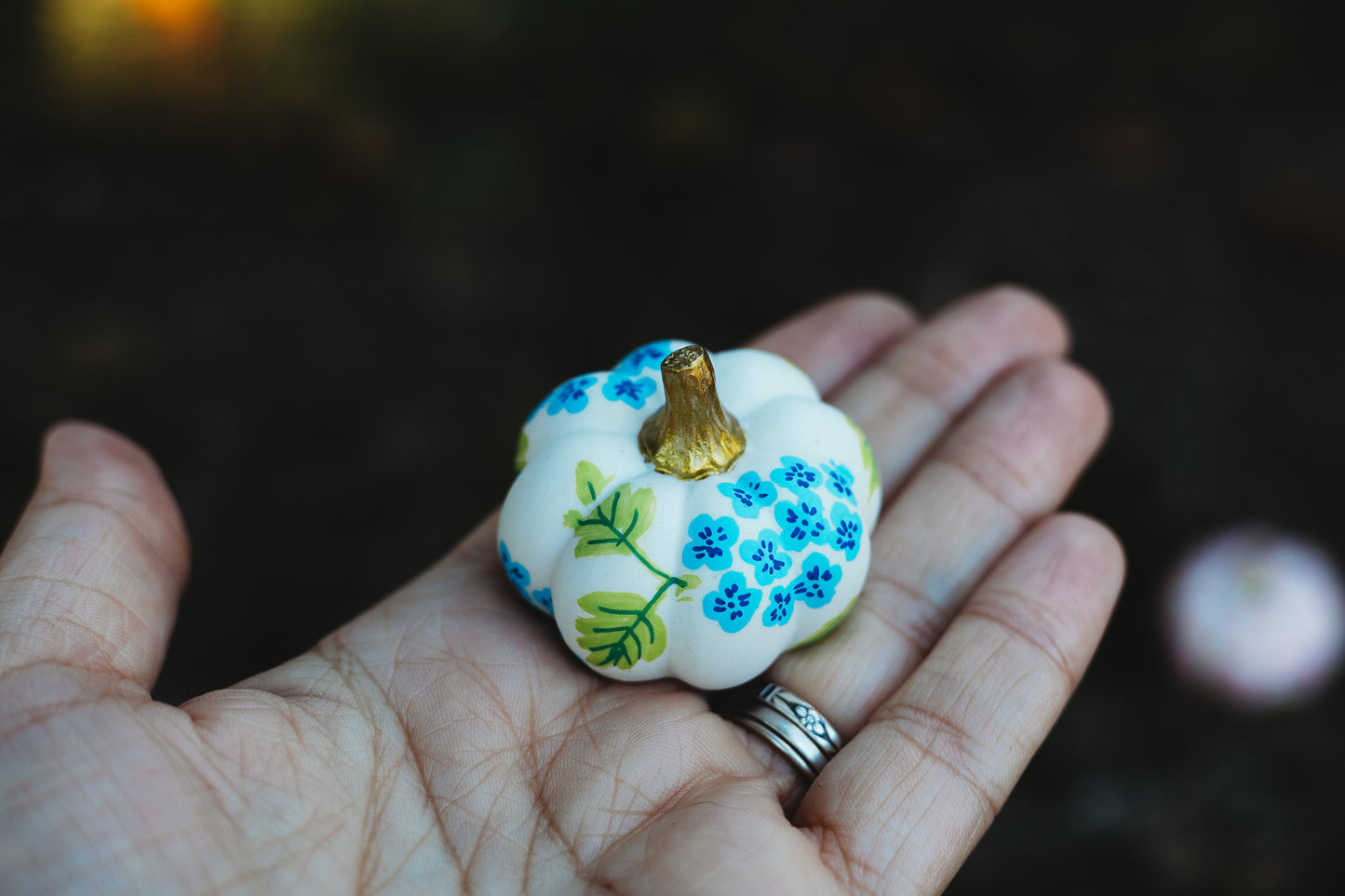 Blue Hydrangea Mini Pumpkin