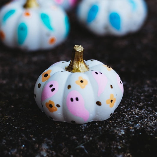 Light Pink Ghost Mini Pumpkin