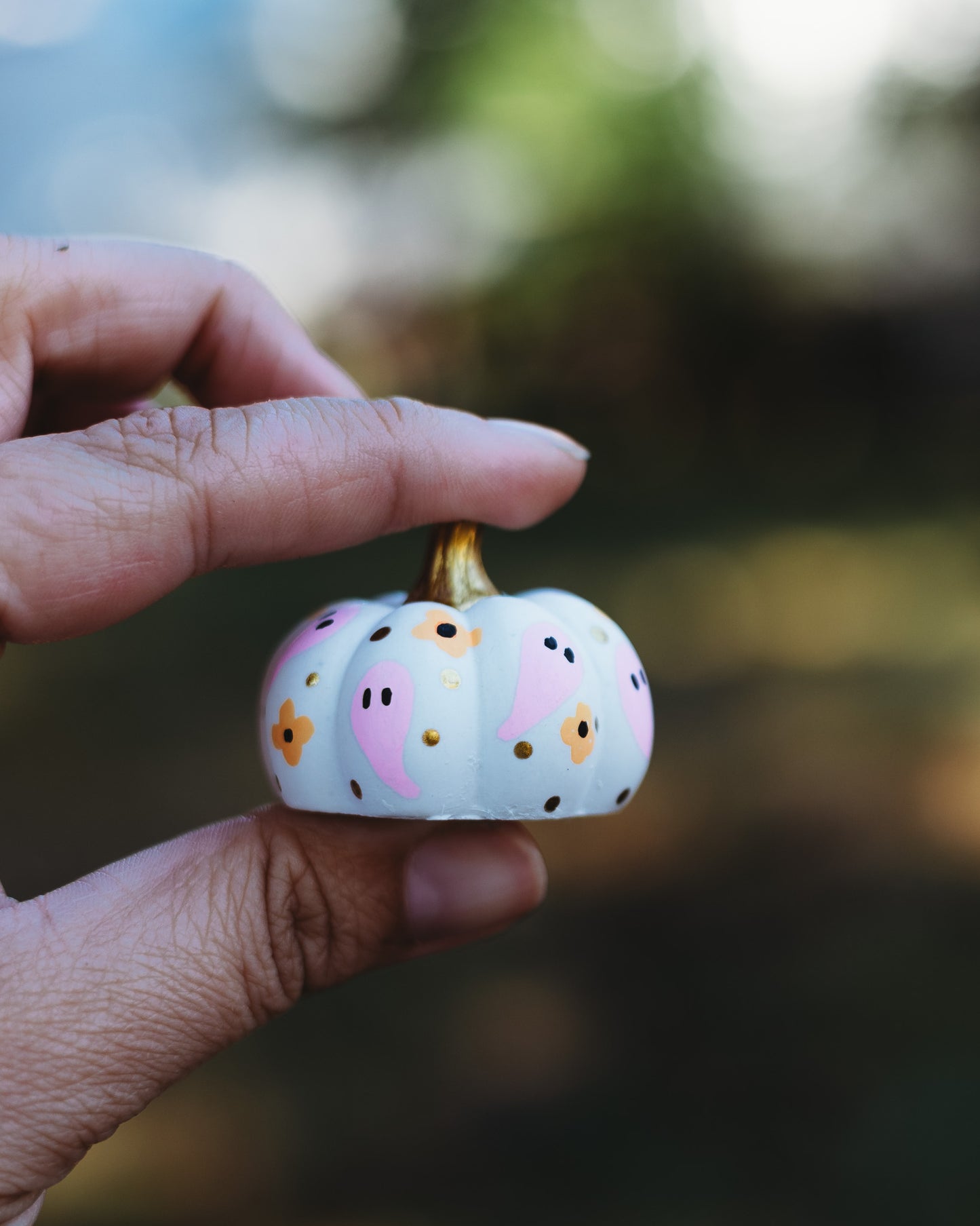 Light Pink Ghost Mini Pumpkin