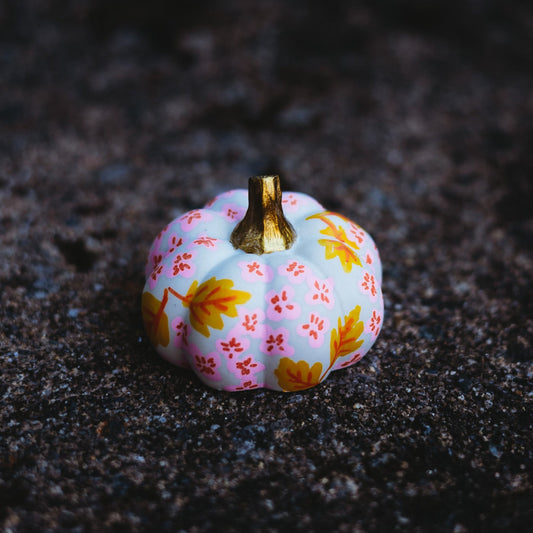 Pink Hydrangea Mini Pumpkin
