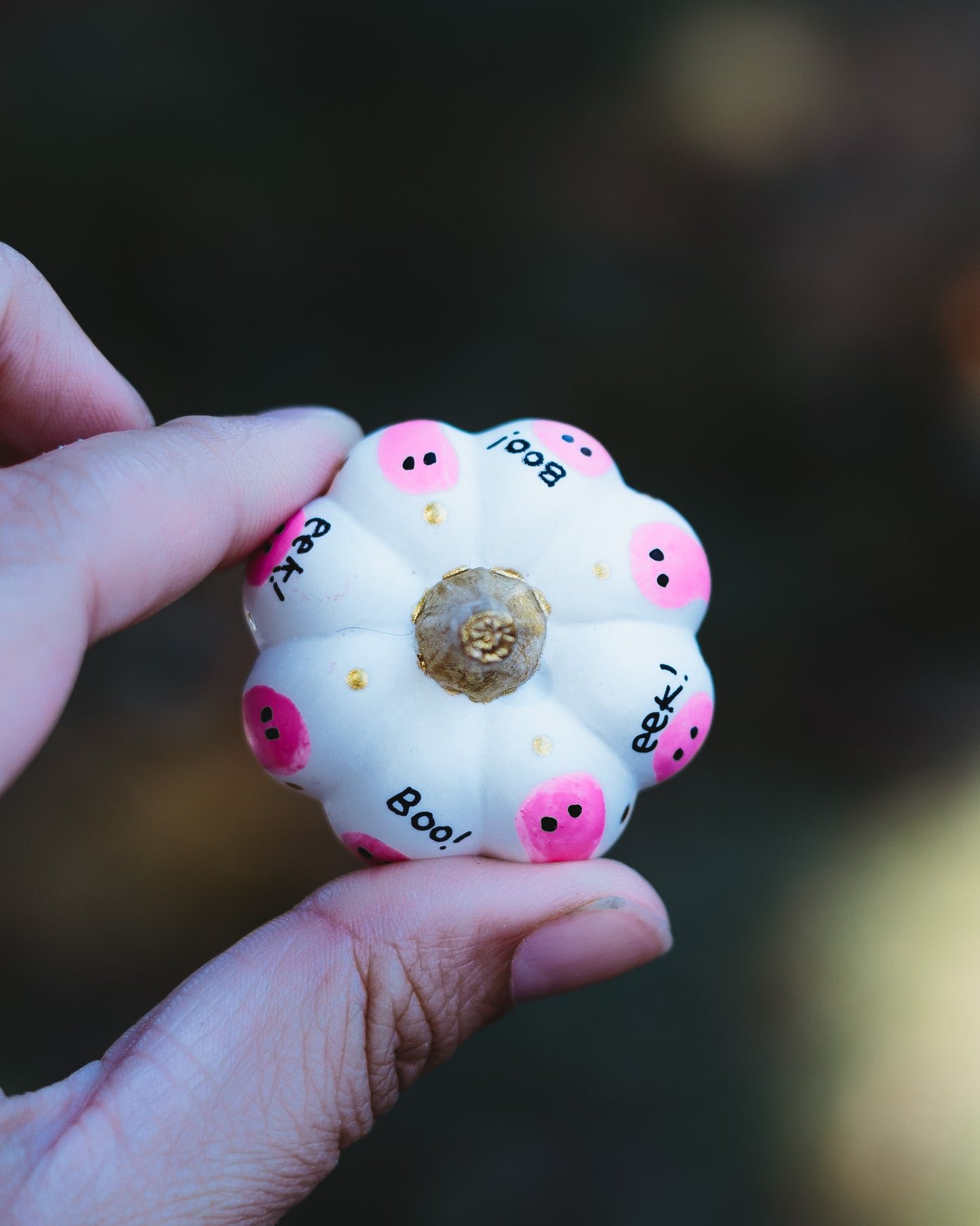 Hot Pink Ghost Mini Pumpkin