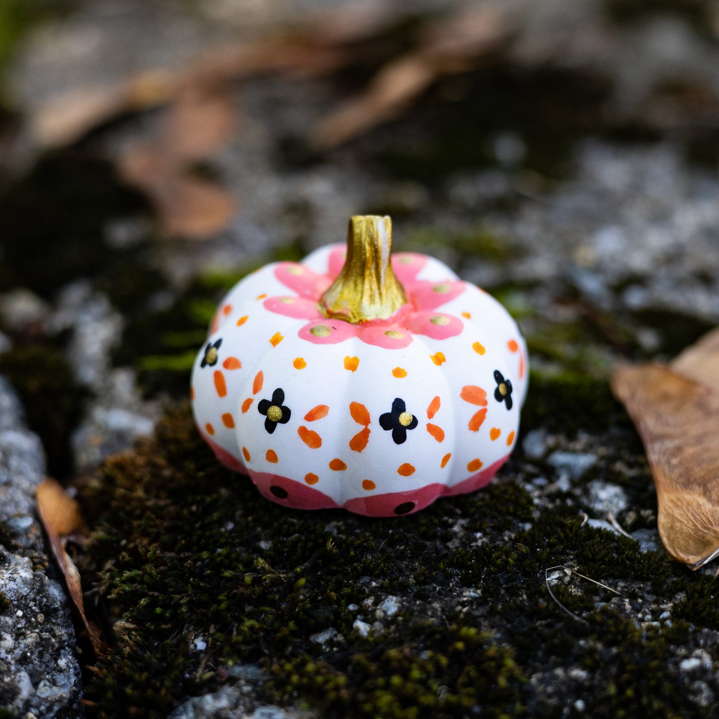 Fall Floral Mini Pumpkin
