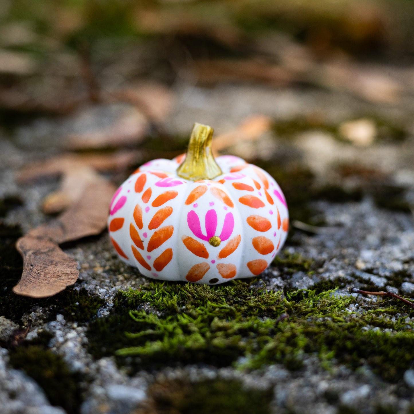 Fall Floral Mini Pumpkin