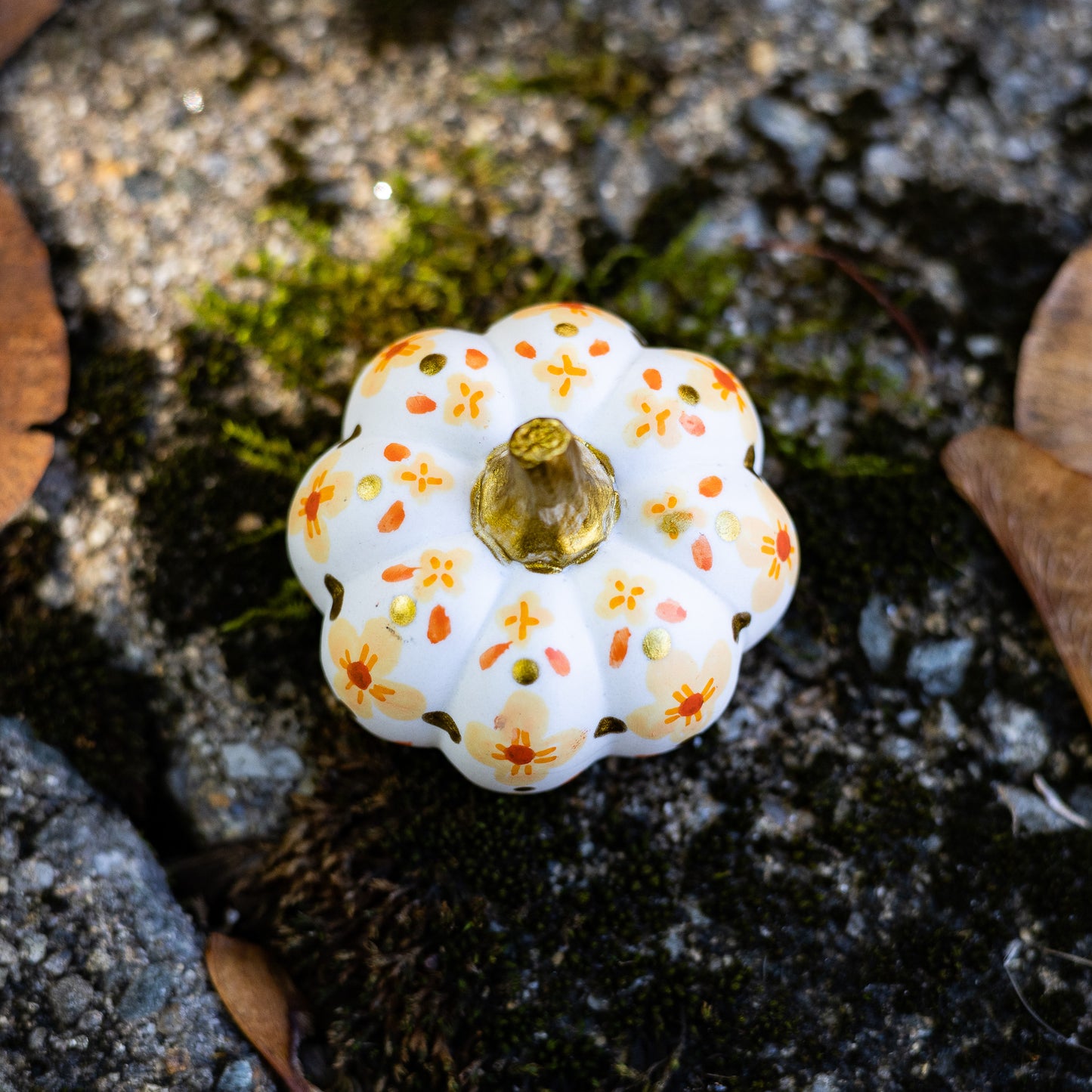 Fall Floral Mini Pumpkin