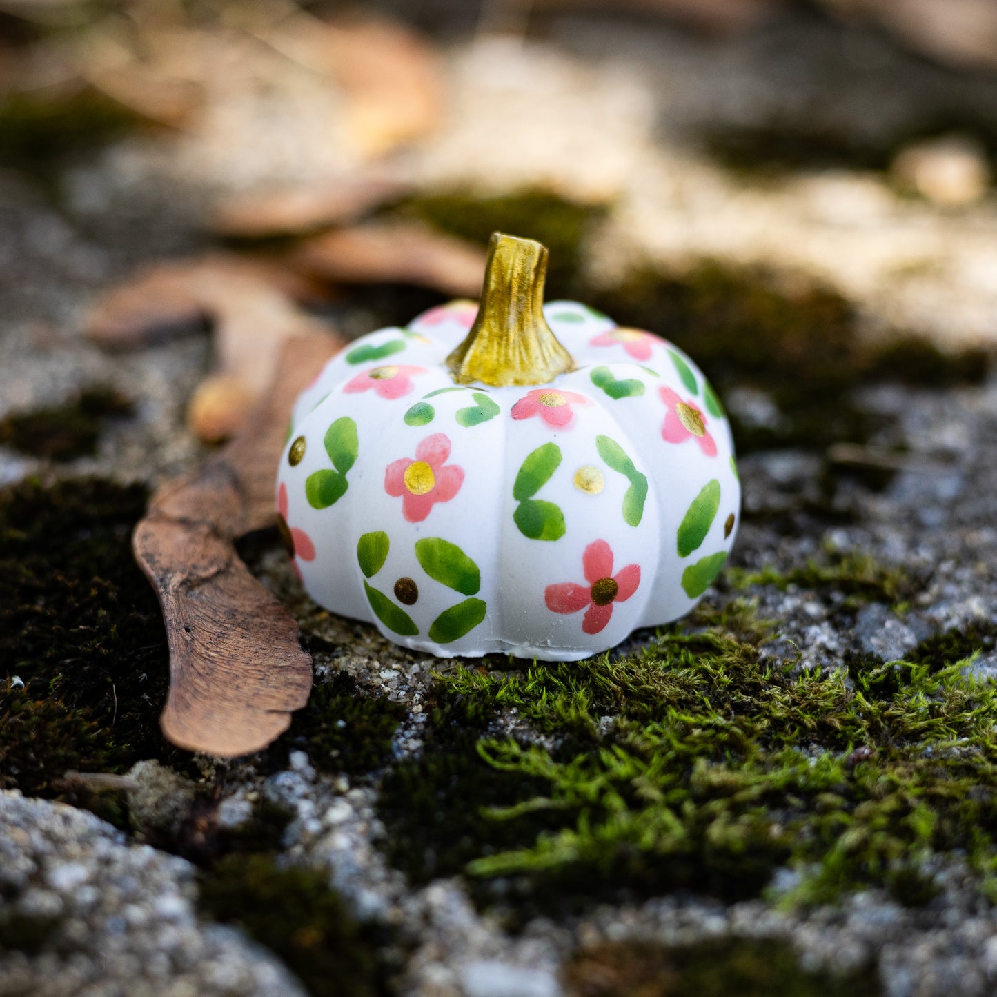 Fall Floral Mini Pumpkin
