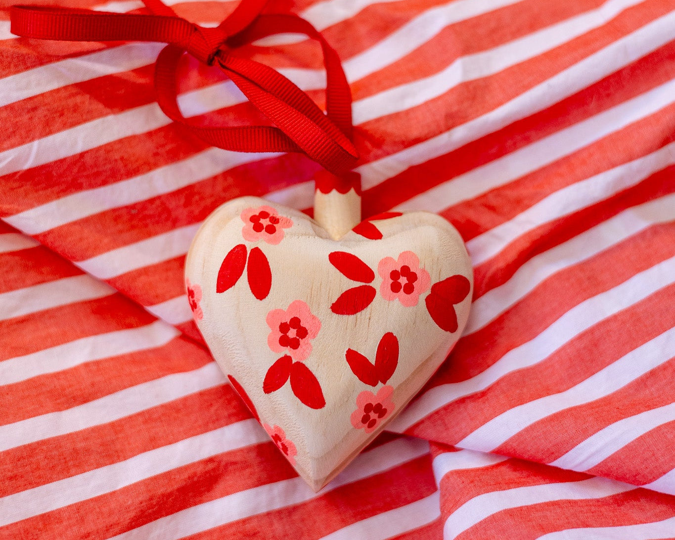 Hand-Painted Wooden Heart