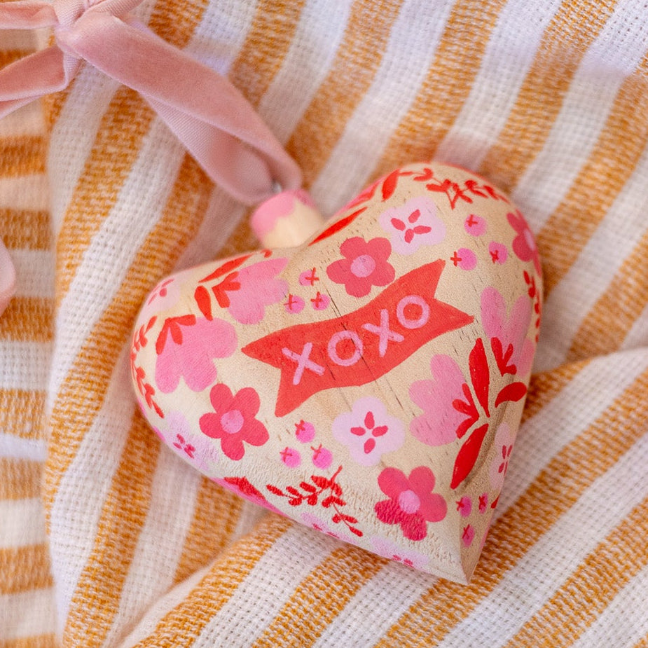 Hand-Painted Wooden Heart