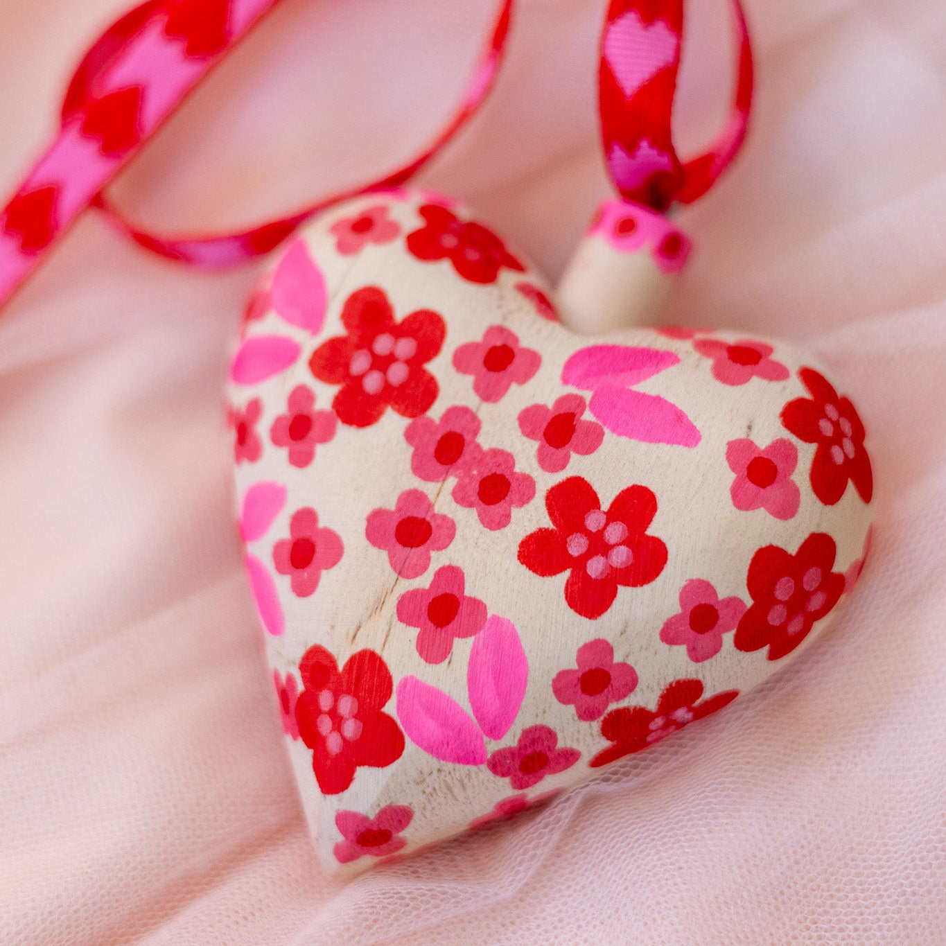 Hand-Painted Wooden Heart