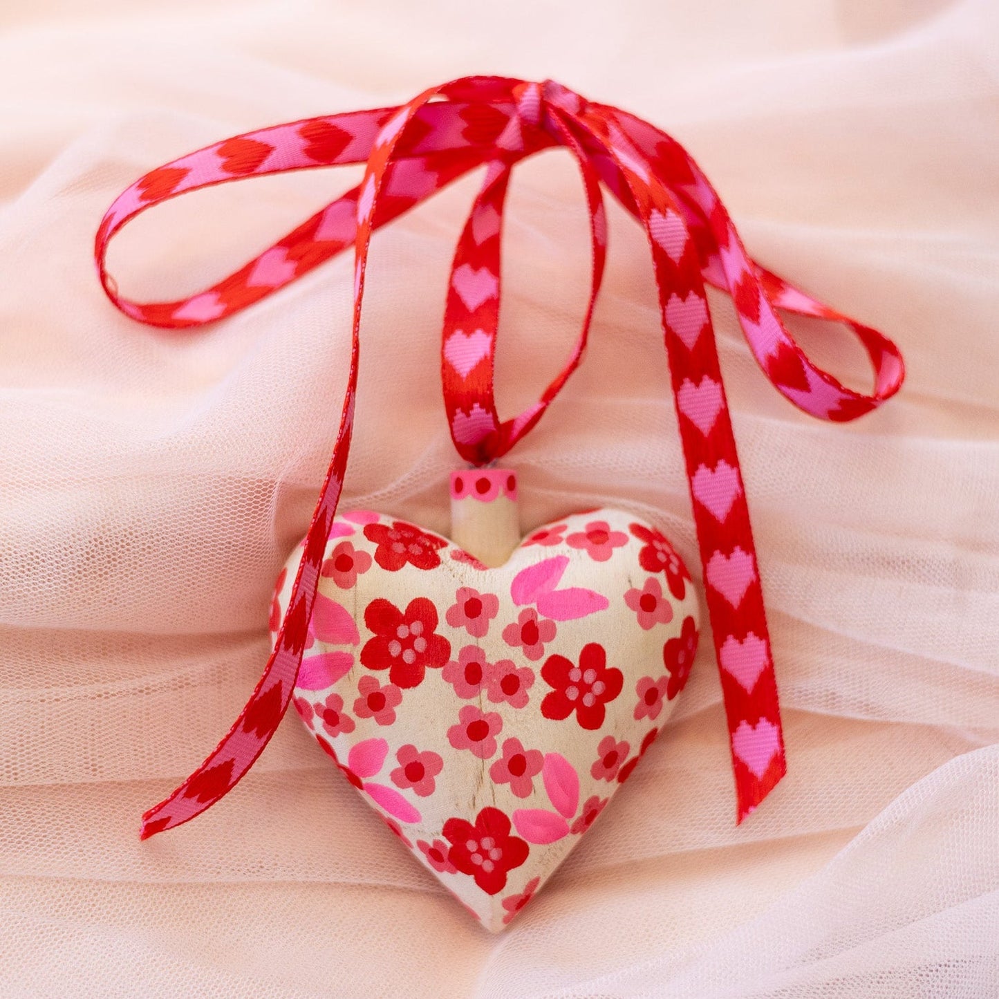 Hand-Painted Wooden Heart